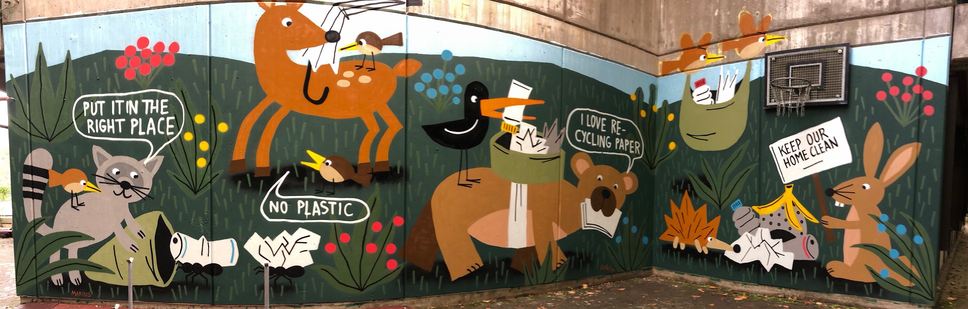 GRAFFITI-PROJEKT DER 7a AN DER HANGBÜHNE - Klima- und Umweltschutz sind uns wichtig!